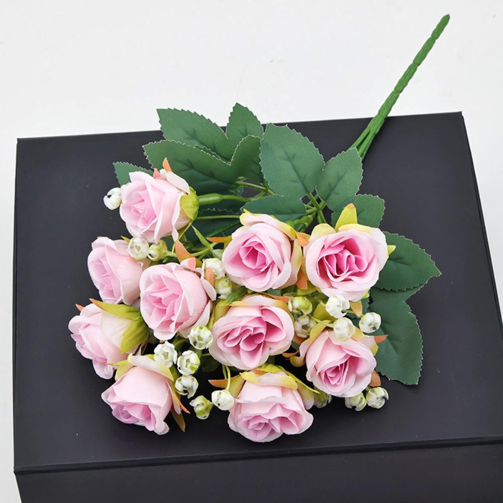 7 Colors Simulated Diamond Rose Flower DIY Party Decoration Festival Supplies Vintage Silk Rose Small Artificial Rose Flowers