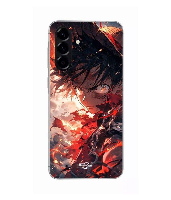 Чехол - Maniacase - Samsung Galaxy A56 - Силикон - Мягкий - Злой Луффи - Аниме манга