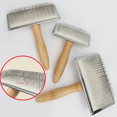 Расческа для собак из цельного дерева, щетка для собак, средство для удаления шерсти домашних животных, массажная щетка для кошек, щетка для ухода за домашними животными, расчески из нержавеющей стали для кошек с отверстием для волос