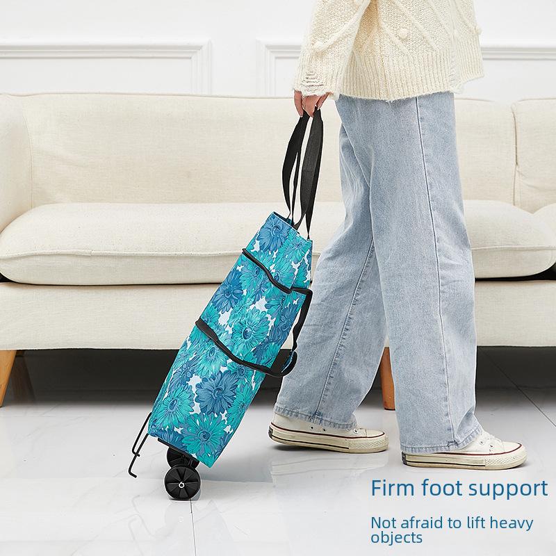 Складная тележка для покупок с переносным механизмом и трансформируемой подвесной сумкой