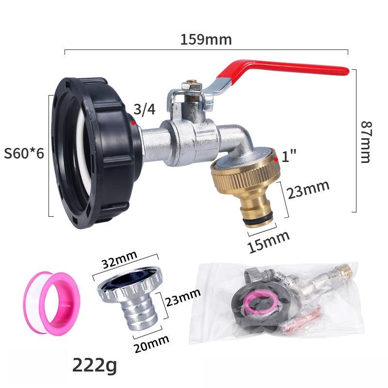 Прочный адаптер для крана IBC-бака S60*6 с крупной резьбой на 1/2'' 3/4'' соединительный элемент для замены клапана для сада и дома кран