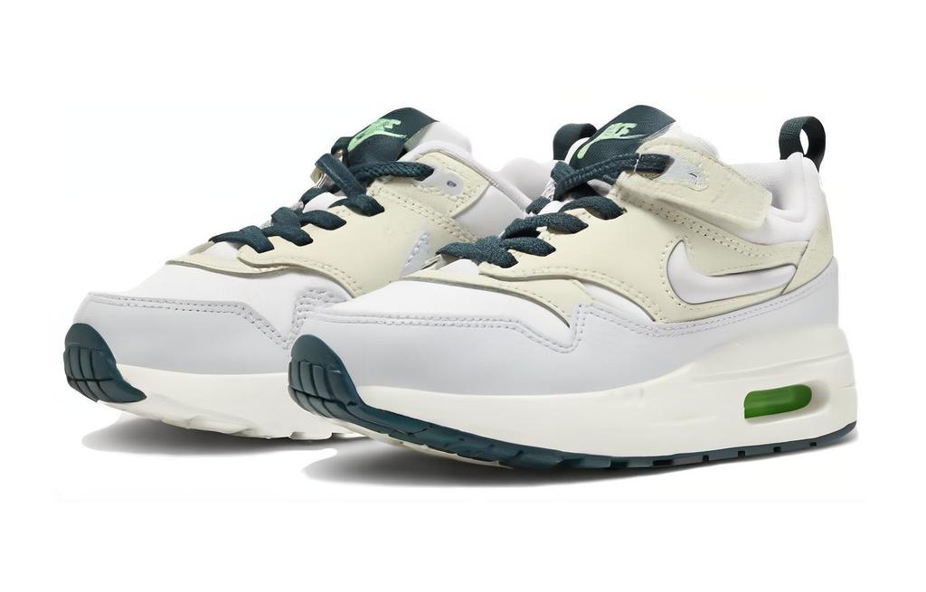 Nike Air Max 1 Удобная амортизация, Износостойкие Низкие Детские Беговые Кроссовки Цвет экрю Детские FB9583-001