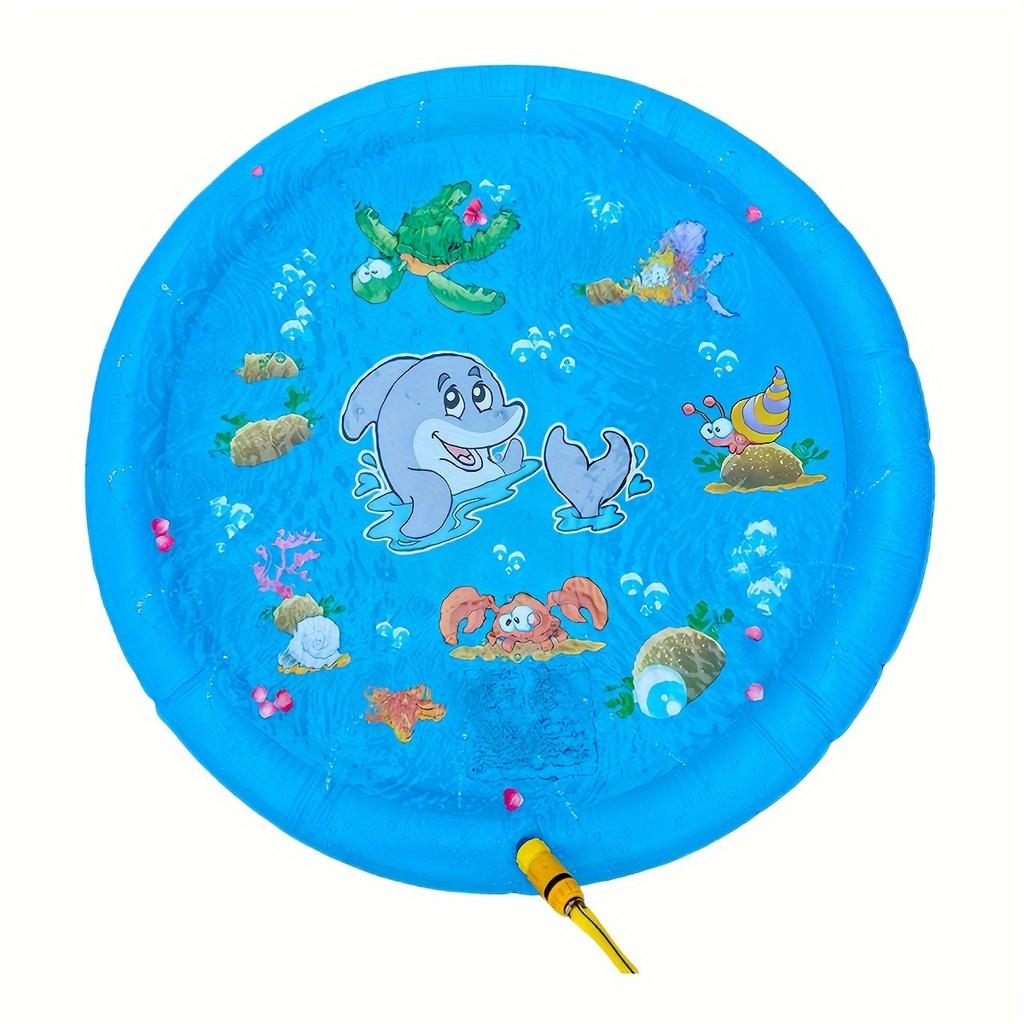 Extra-Large 170cm/66.93inch PVC Kids' Water Sprinkler Foldable Inflatable Spray Mat Summer Cool-Down Toy