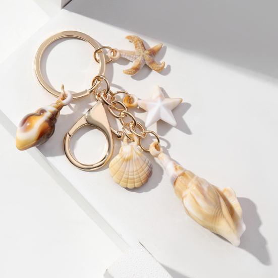 Beach Keychain Pendant Imitation Shell Conch Starfish Design Handbag Pendant Keyring Bag Charm Wallet Accessory