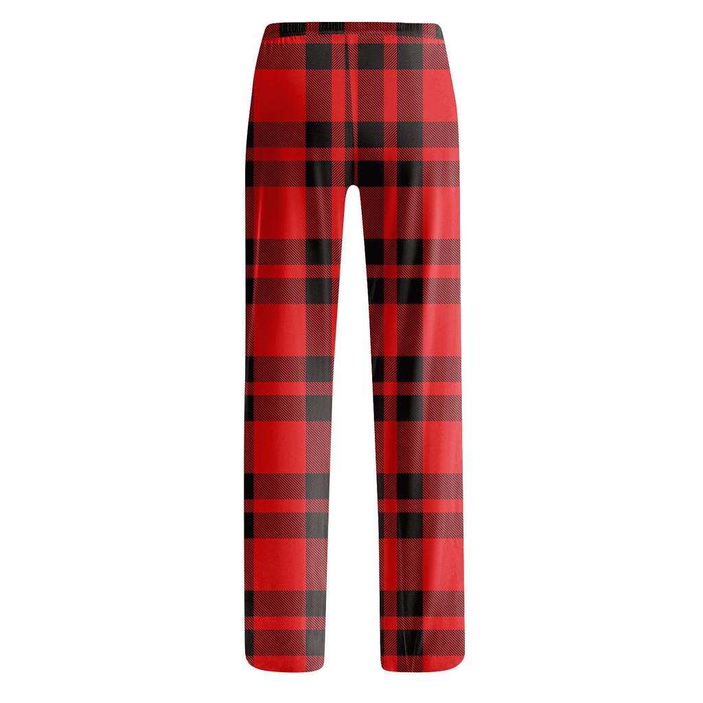 Pajama Pants Sleepwear Casual Drawstring Elastic Waist Pants Comfy Straight Yoga Loose Trousers