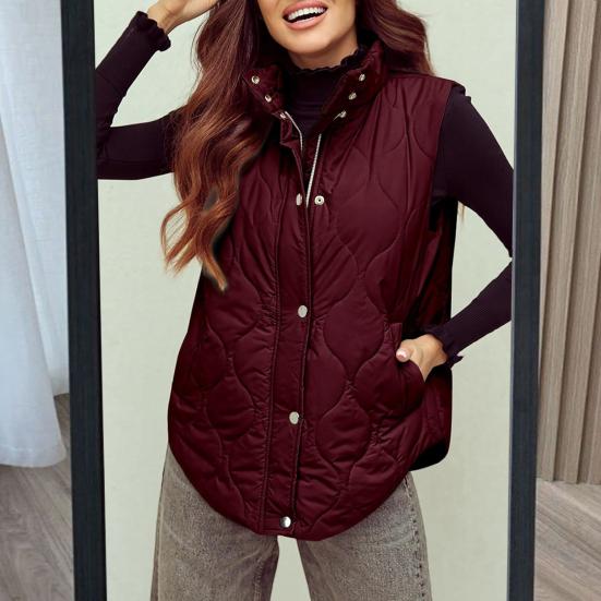 Женский зимний хлопковый жилет с отложным воротником, толстая безрукавка, утепленная верхняя одежда с