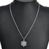 Japanese & Korean Snowflake Diamond Pendant Necklace - Simple, Elegant Clavicle Chain with Hollow Christmas Snowflake Design