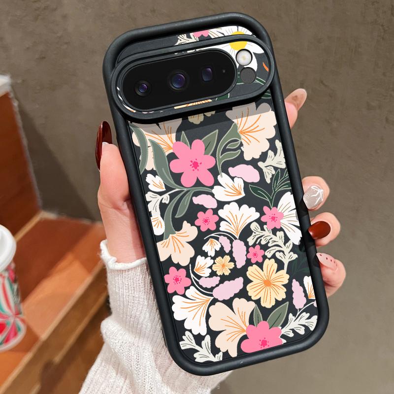 Мягкий силиконовый чехол с цветочным узором для Google Pixel 9 8 Pro Xl 8a, противоударный матовый защитный чехол для линз, устойчивый к падению, однотонный чехол
