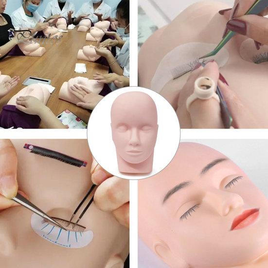 Головка манекена для практики, легкое крепление, гладкая, мягкая, профессиональная голова манекена с ресницами для обучения макияжу