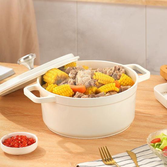 Heavy-duty Stockpot Non-Stick Saucepan with Lid Cast Aluminum Pot Versatile Cookware for Cooking Baking Frying