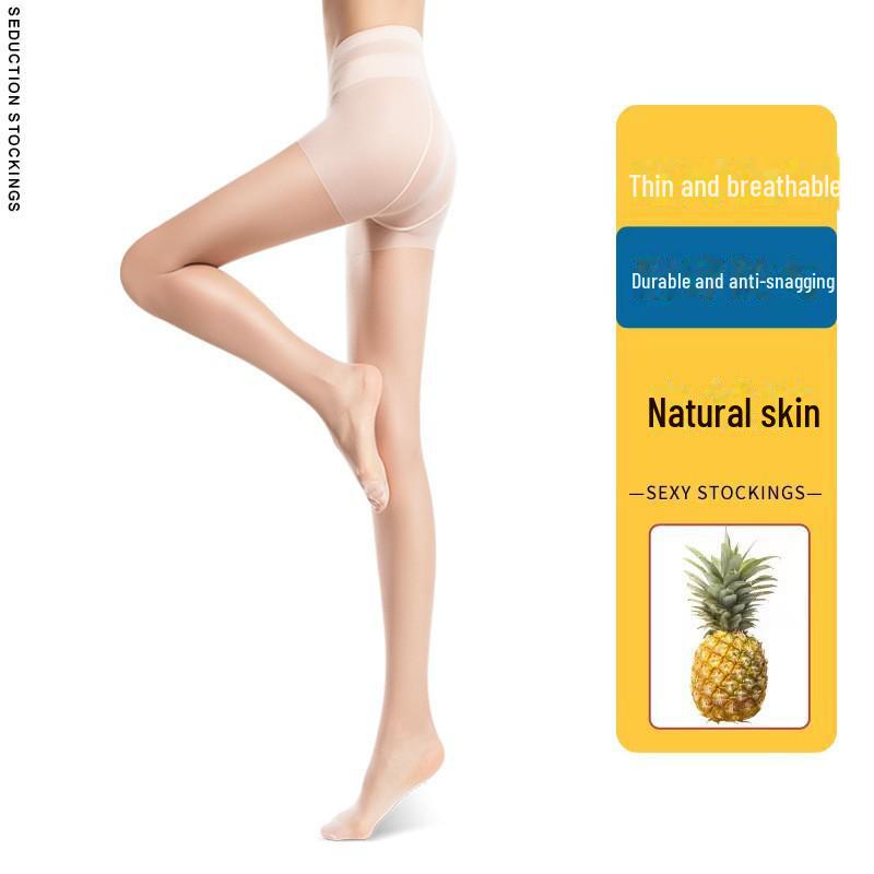 Ультратонкие женские колготки: Шелк с сердцевиной, Защита от затяжек, Телесного цвета, Дизайн Т-образной ластовицы
