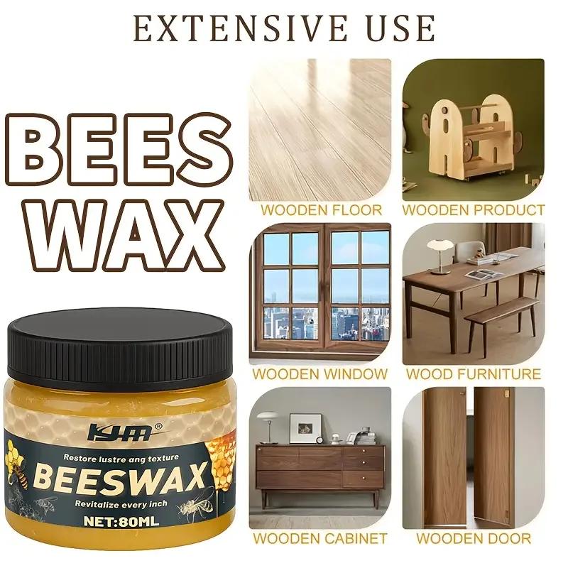 Полироль для ухода за мебелью из пчелиного воска - Натуральный восстановитель деревянных полов, Защищает, Подчеркивает поверхности из твердых пород дерева в столовых, гостиных