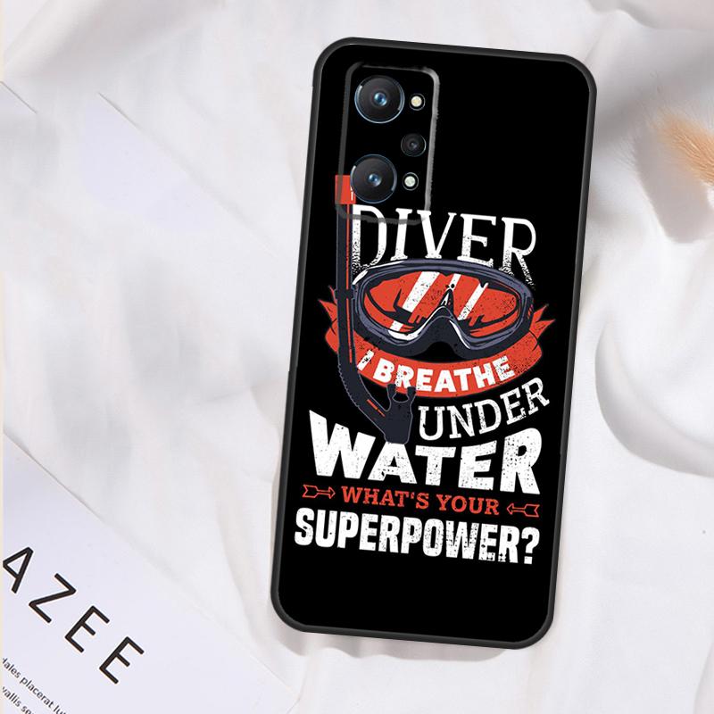 Scuba Diving Quote Case For Realme GT7 Pro GT6 11 12 13 14 15 Pro Plus C55 C53 C35 C33 C61 C65 C67 C53 C71 C75