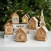 House Shape Christmas House Ornament With Light Christmas Decor Hanging Charm  Table Display