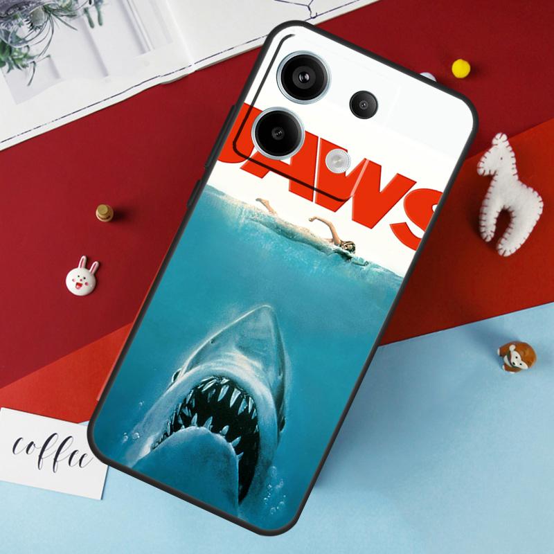 Jaws 1975 Movie Poster Case For Xiaomi Redmi 13C 12C 10C 9C 10A Redmi Note 11 9 10 12 13 Pro 9S 10S 11S 12S Cover