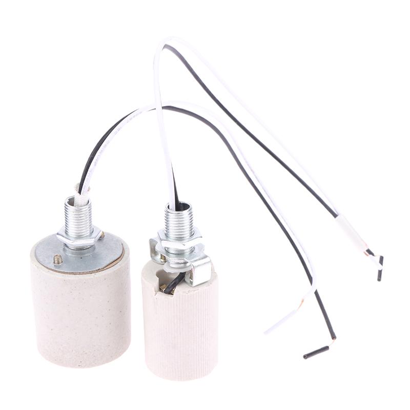E14/E27 Ceramic Screw Lamp Holder Led Light Heat Resistant Adapter Home Use Round Socket For Bulb Base With Cable
