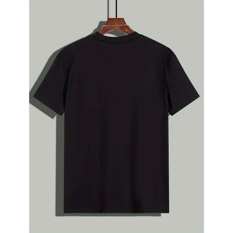 Европейские размеры Мальчики и Девочки Черная Футболка с Принтом Морских Животных - Повседневный Вязаный Топ с Коротким Рукавом и Круглым Вырезом с Узорами Морской Жизни