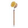 Natural Wood Long Handle Pot & Dish Cleaning Brush