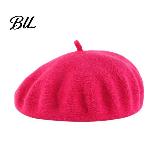 Elegant Dating Outfit Headwear Women Wool Beret Hat, Classic Solid Color Winter Cozy Outdoor Hiking Hat Cap, Soft Breathable Blend for Ladies