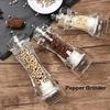 Spice Mill Salt and Pepper Grinder Refillable Shaker Manual Herbs Grinder Adjustable Ceramic Rotor Kitchen Tools