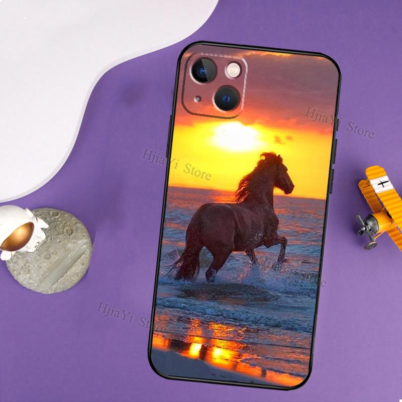 Красивый Элегантный Коричневый Чехол с Лошадьми для iPhone 14 13 Pro X XS Max XR 7 8 Plus Чехол для iPhone 14 12 Mini 11 Pro Max SE 2020