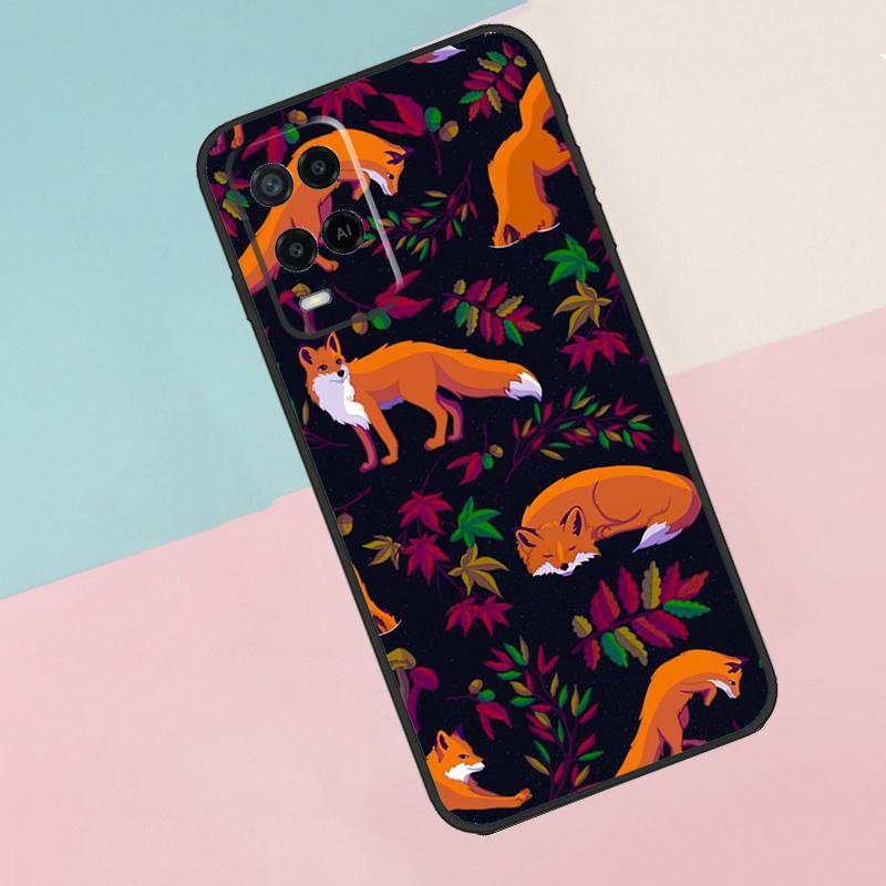 Чехол для телефона Oppo A17 A77 A60 A74 A94 A54 A18 A38 A58 A78 A98 A40 A80 A16 A76 A96 A15 A57S с рисунком лисы