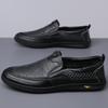 Мужская повседневная обувь 2025 года Дышащие мужские лоферы для отдыха и ходьбы Мокасины из натуральной кожи Перфорированные Слипоны Мужские туфли для вождения