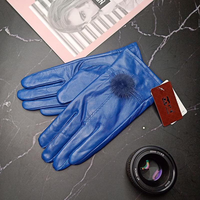 Женские перчатки из овчины и утолщенные бархатные зимние перчатки женские милые перчатки из меха кролика