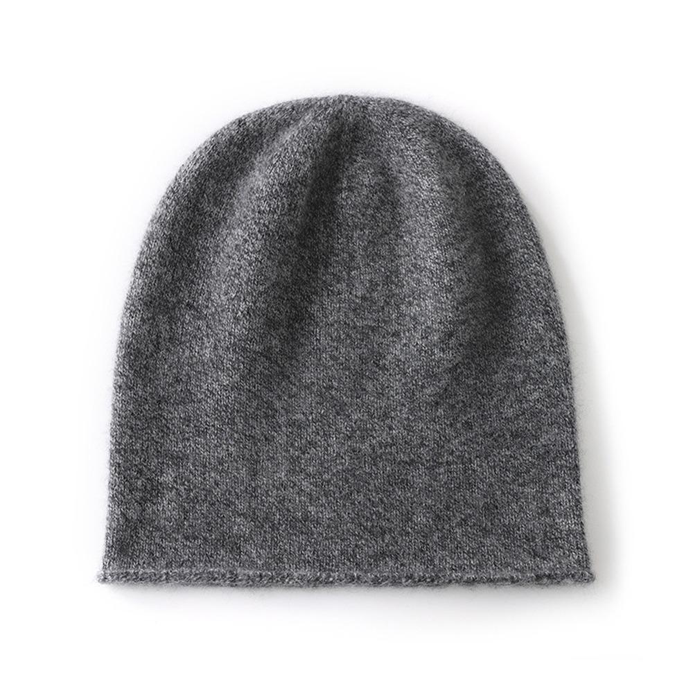 Casual Cashmere Cashmere Knitted Hat Solid Color Unisex Beanie Hat Rolled Edge Ear Protection Cap