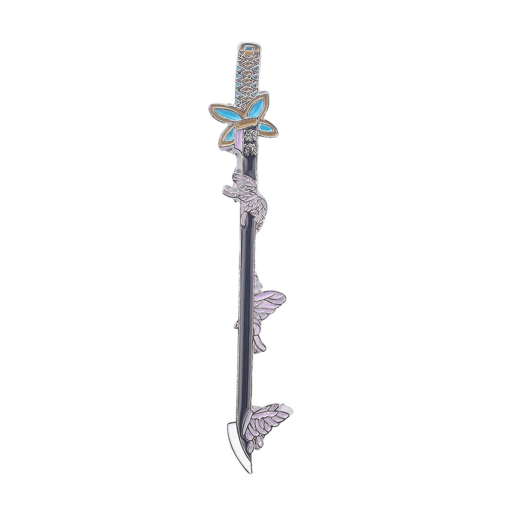 Anime Demon Slayer Sword Enamel Brooch Cute Metal Clothing Pin Backpack Badge Fashionable Jewelry Accessories Gift For Friends