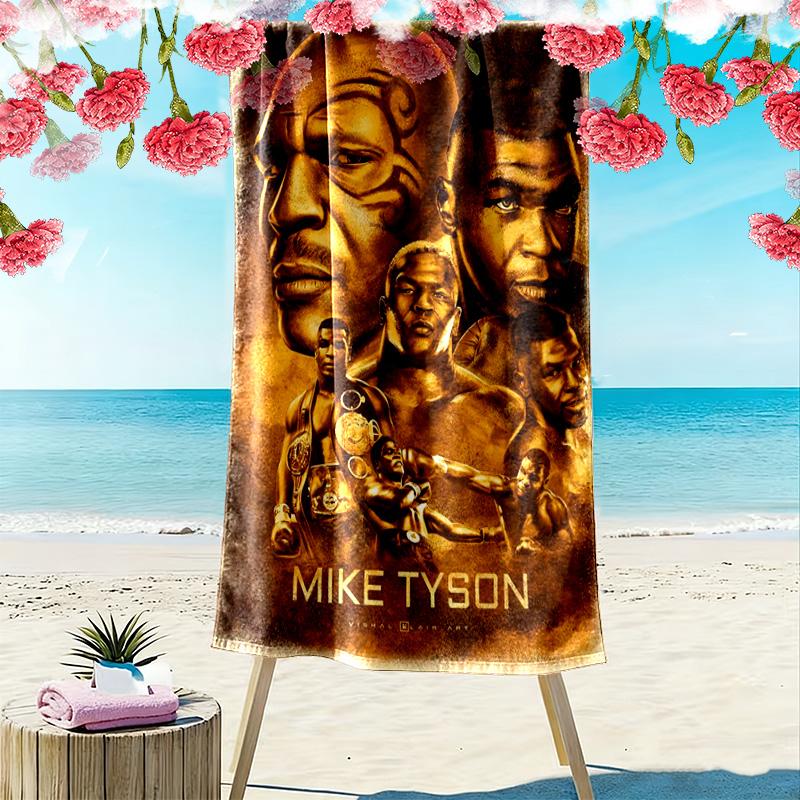 Mike Tyson: Legend beach towel Outdoor camping soft seaside swim Outdoor pool towel beach towel printing Travel and vacation towels