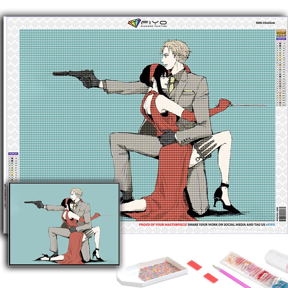 Popular 5D Diy Cross Stitch Anime Poster SPY FAMILY Painting Full Drill Cross-Stitch Crafts Kit Wall Sticker Home Decor