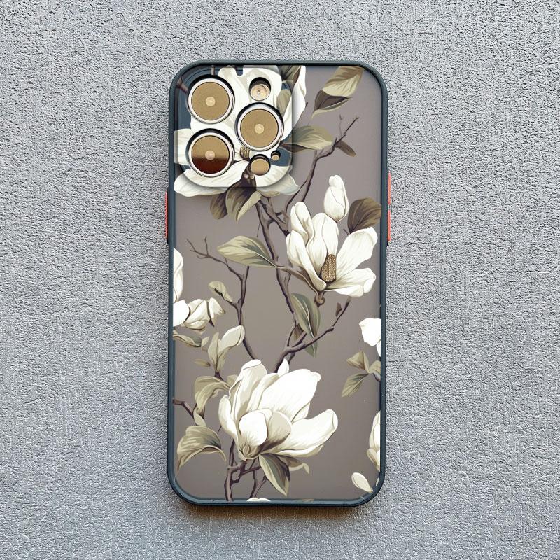 Чехол для телефона с цветком магнолии для iPhone 17 16 15 14 Plus Pro Max 13 12 11 Pro Max Mini X XR XS 16 15 Plus Ударопрочные задние крышки