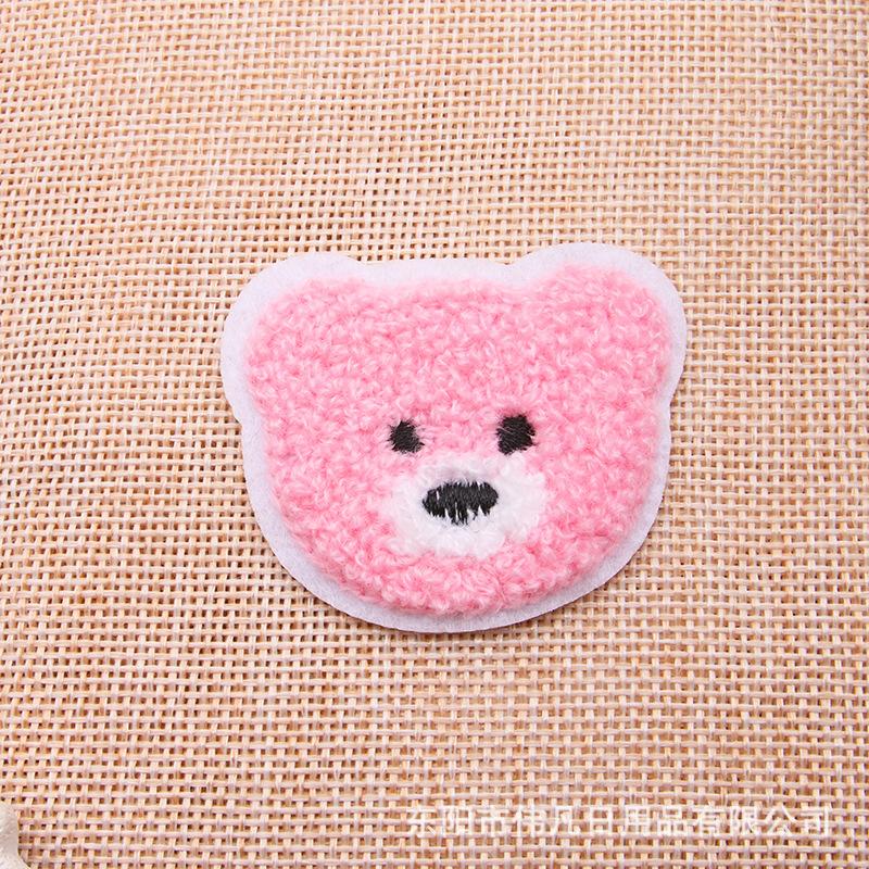 Bear Head Embroidery Sticker, Luggage, Clothing Accessories, Decorative Label, Towel Embroidery, Animal Head Self-Adhesive Patch, Underwear Sticker