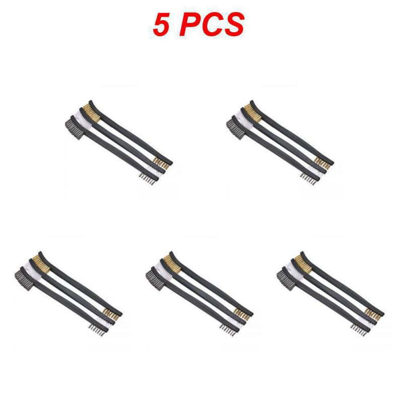 1~10 шт. Щетка из проволочной щетины для очистки сварочного шлака, мини-набор проволочных щеток, стальная/нейлоновая/латунная щетка для очистки металла от краски