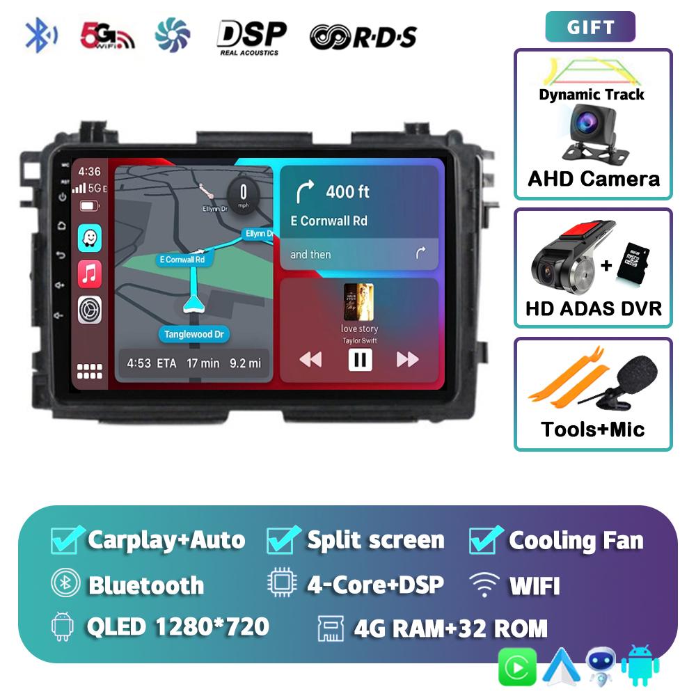 Android 14 Автомагнитола Carplay Auto для Honda HR-V HRV XRV Vezel 2013-2019 GPS Мультимедийный Видеоплеер Головное Устройство Камера 360 Стерео