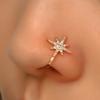 Crown Clip On Fake Piercing For Women Body Jewelry Girl Star Copper Cuff Nose Ring Ear Clip Nose Heart Earring Gift  Unique