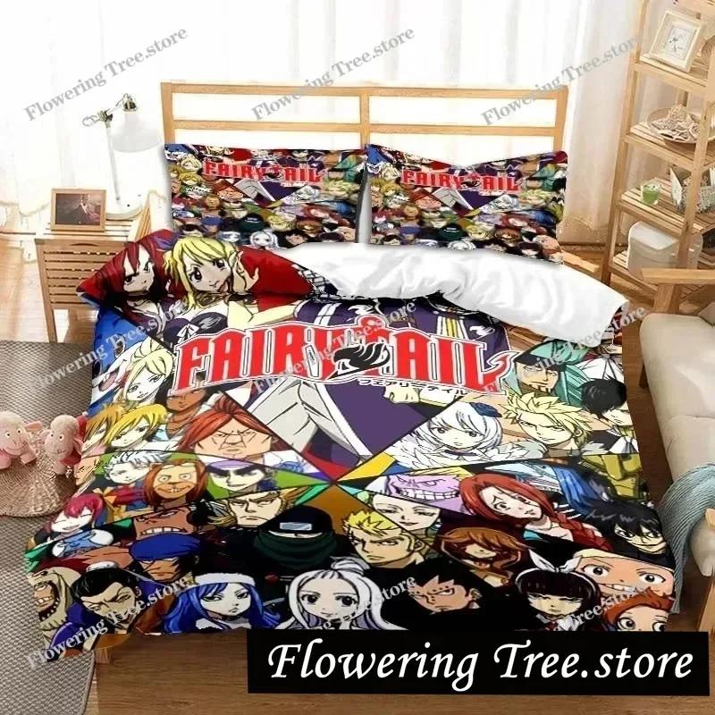 3D аниме Fairy Tail комплект постельного белья кровать из трех предметов пододеяльник односпальная двуспальная кровать пододеяльник размера Queen размер комплект для взрослых мальчиков спальня