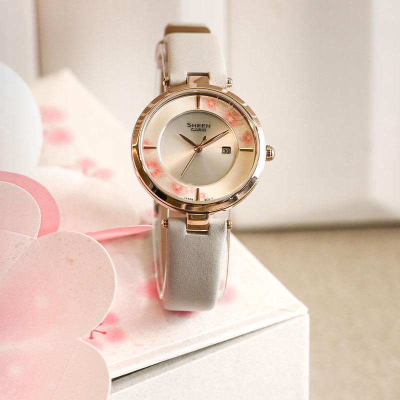 Casio Женские часы SHEEN Серебристые SHS-C110CGL-7AUPFH