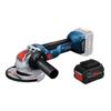 Bosch Professional 18V Cordless Disc Grinder Start Kit 1 Carrying Case X-LOCK (Accessory Set, 8.0Ah, Charger, Included) GWX18V-10J