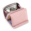 [Yocipa] Genuine leather compact multifunctional Wallet ladies leather tri-fold mini wallet skimming prevention coin purse card holder Coin case small