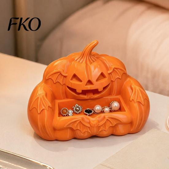 High Quality PLA Figurines 3D Printed Ghost Pumpkin Sofa Ornaments, Spooky Cute Halloween Desk Decor Tray, Haunted Modern Print Art House