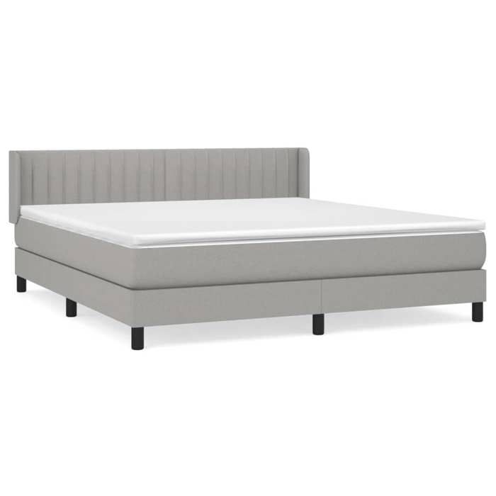 Maison Exclusive - Sommier à lattes de lit avec matelas Gris clair 180x200cm Tissu