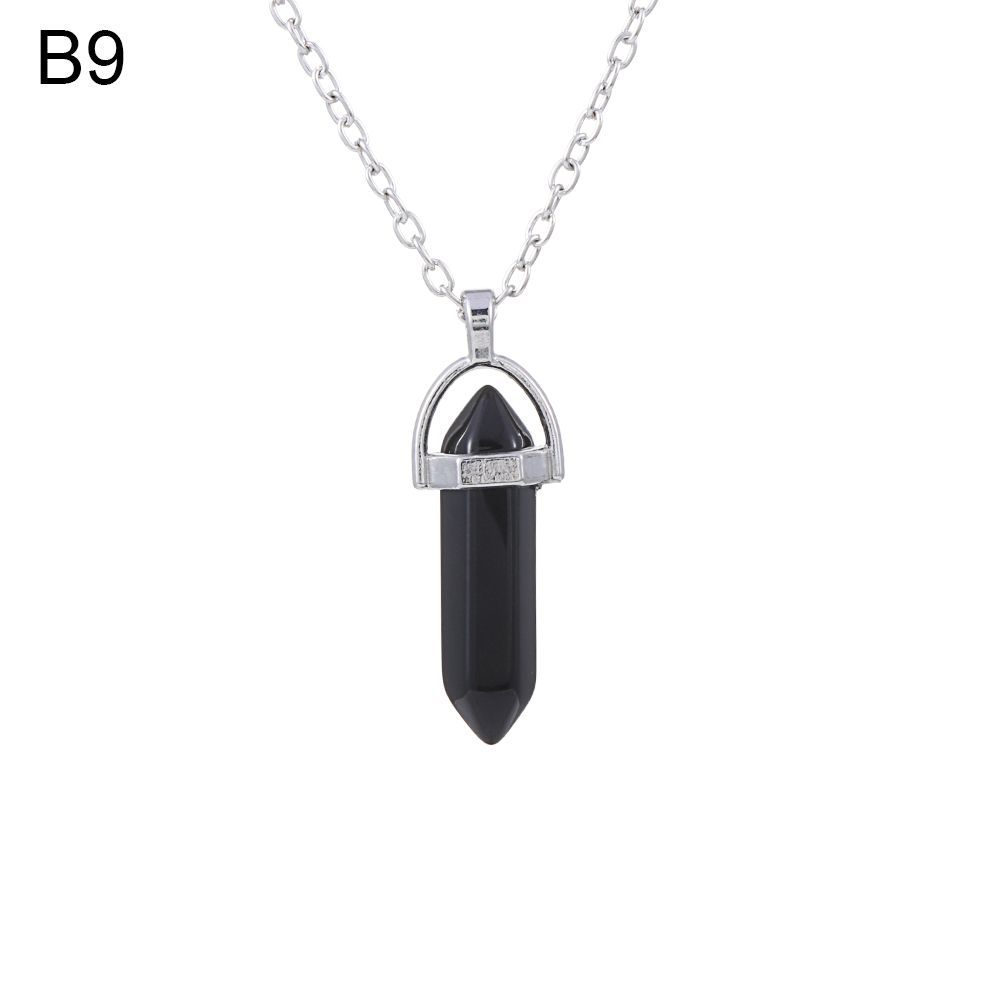 Покрытая чакра гексагональный натуральный кристалл ожерелье кварцевая цепочка камень кулон ювелирные изделия аксессуары