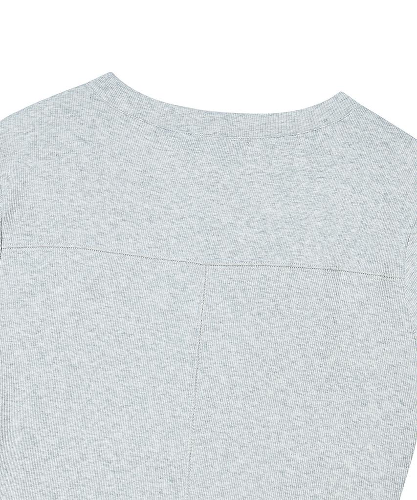 PRENDA Pocket Button Short Sleeve Gray