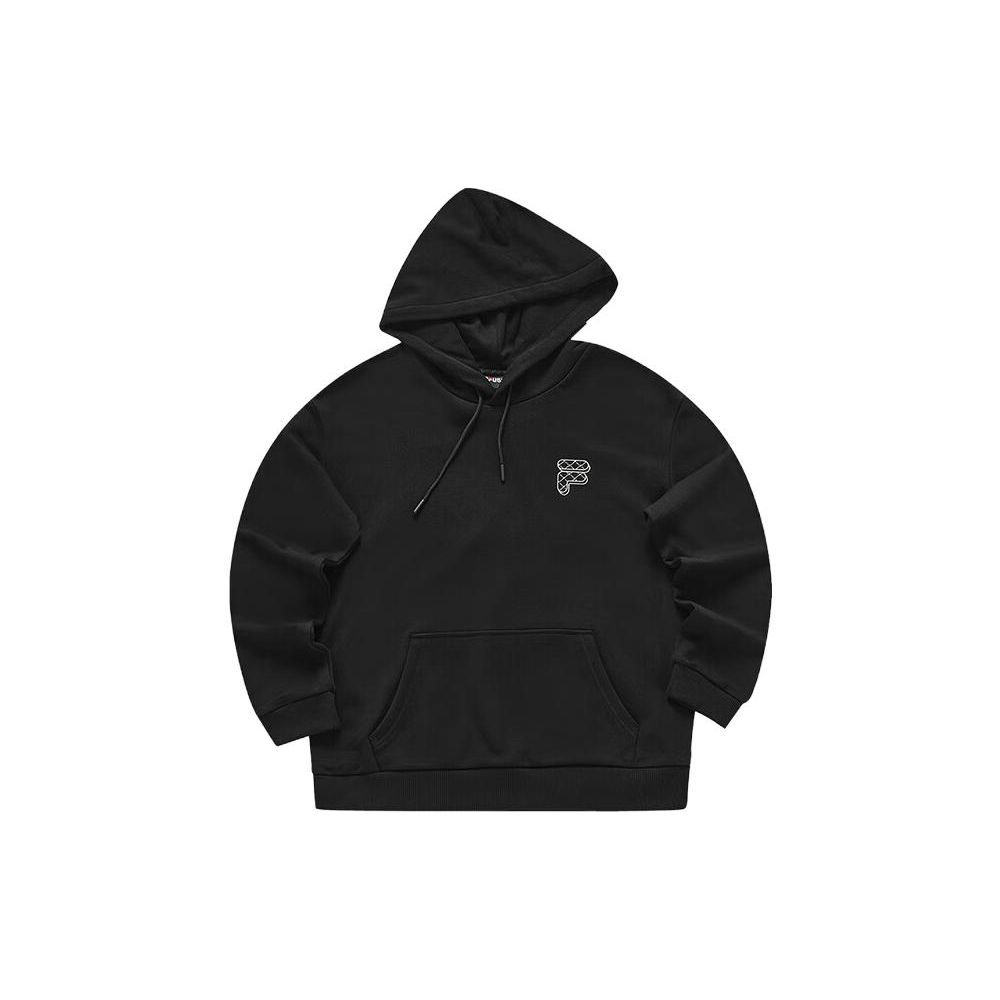 Fila Fusion Свитшот с капюшоном и принтом логотипа, вязаный, ретро, пуловер, унисекс, черный T11U413207FBK