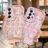 Phone Case: 2D flat, fits Samsung Galaxy A34 A35 M05 M06 S20 S22 S21 FE Plus 5G protective case, pink and blue curly-haired girl, perfect Christmas an