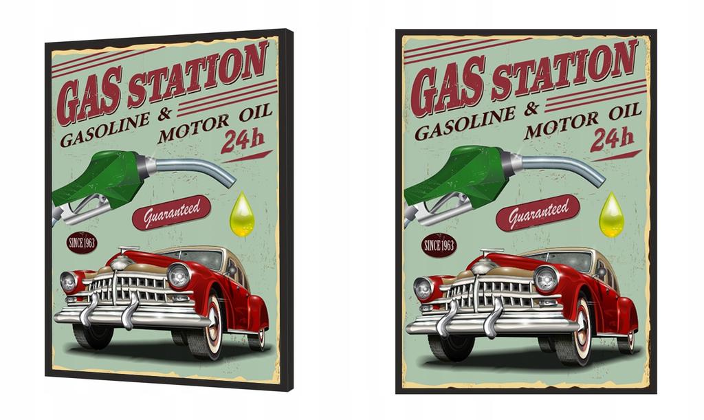 Obraz plakat w ramie 53x73 cm garaż car p1849