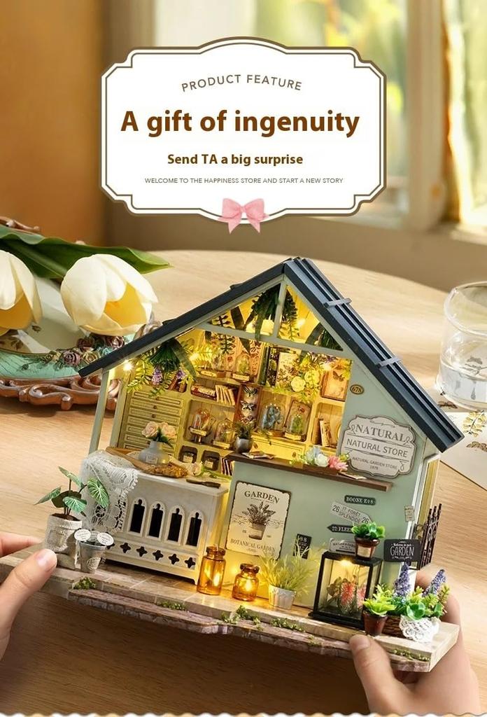 (t-ФРИК) Набор для сборки кукольного домика. Миниатюрный набор. Инструкция на английском языке. МАГАЗИН СЧАСТЬЯ. (DA-006 ПЛАНЕТЫ СТУДИЯ)