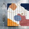 Набор занавесок для душа с абстрактными листьями, креативная геометрия, мид-сенчури, бохо, европейский стиль, тканевый декор, крючки для шторки в ванную, моющийся